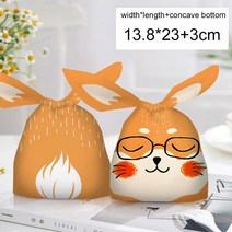 선물 가방 일본 윈도우 쇼핑 타포린 백 10/20pcs 카톤 동물 가방 토끼 귀 플라스틱 캔디 가방 어린이 생일, 17 squirrel