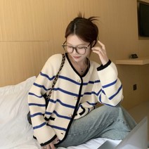 여성 단가라브이넥가디건 노카라가디건 여자 예쁜 카디건