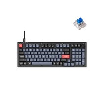 Keychron V5 유선 사용자 지정 기계식 키보드 노브 버전 핫 스왑 가능한 K Pro Brown으로 프로그래밍 96% 레이아웃 QMK/VIA Mac Windows Linux, 핫 스왑 키크로나이키 프로 블루