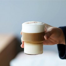 샤베트 플리츠 플로어 글라스 홈카페 유리잔 2종, 510ml, 1개