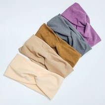 아나웨어 와이드 트위스트 셔링 스포츠 헤어밴드 5color, 브라운