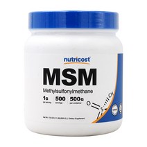 뉴트리 코스트 MSM 파우더 분말 식이유황 1000mg 500g 정식제품, 1개