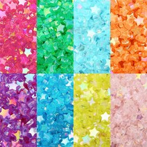 홀로그램 아크릴 별 비즈 공예 재료(10g), 홀로그램 별 비즈_분홍색(10g 약 40개)