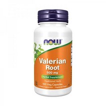 NOW Supplements 발레리안 뿌리(Valeriana officinalis) 500 mg 허브 보충제 100 식물성 캡슐