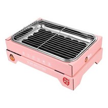 가정용미니화로 숯불 옛날 주물 화로구이 1인용 그릴 미니석쇠 집에서, CN, Pink