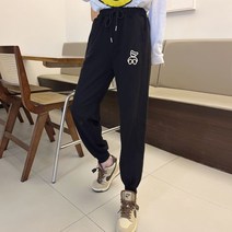 말랑마쥬 여성용 베이비베어 자수 미니쭈리면 밴딩 조거팬츠