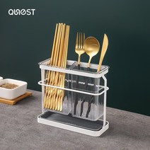 물빠짐 수저통 수저꽂이 조리도구 정리함 도자기 숟가락 통, 오로라 화이트