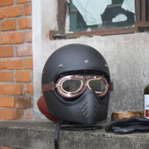 탄소 섬유 레트로 헬멧 오토바이 승마 하이바 스쿠터, XL대형고글을보내기위한흰색유리섬유강화플라스틱