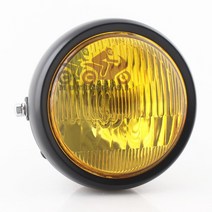 오토바이 빈티지 헤드 라이트 금속 레트로 고/저 할로겐 앰버 렌즈 혼다 CG125 카페 레이서 할리 등, 한개옵션0