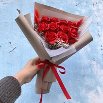 더 라넌큘러스 플라워 + 프리미엄 비누꽃다발 10송이, 레드