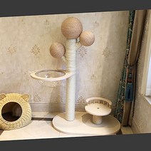 Antique 캣타워 켓타워 고양이 타워 나무 하우스 캣폴 대형 스크래쳐 기둥, F