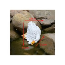 목가적 수지 흰색 마시는 오리 장식품 수영장 가산 정원 조각 공예 안뜰 연못 풍경 인형 장식, style3
