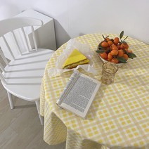 빈티지 감성 테이블보 1인 2인 식탁보 책상보 협탁보 미니 원형 테이블보, M, 21.레몬티 테이블보
