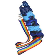 조롱박 실리콘 물병 휴대용 접이식 컵 병 과일 주스 누출 방지 야외 스포츠 여행 캠핑 뚜껑132663, 0.5L, G
