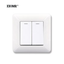 세라믹사이딩 메탈사이닝 아트월 EIOMR EU UK 표준 벽 조명 스위치 2 갱 1/2 웨이 베드 사이드 스위치 16A, 01 White (PC)_01 2Gang 1Way