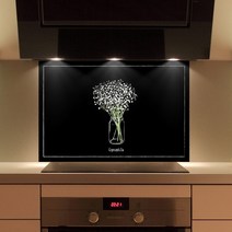 워너비아트 주방 아트보드 아트글라스 강화유리 레터링 탈부착 안개꽃 4종, 02 민트