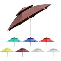 카나모 2층 대형 파라솔 2단 타프 캠핑 비치 그늘막, 03.팔각파라솔꺾임슈퍼와이드-블루