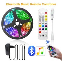 블루투스 음악 5m 10m 15m led 스트립 라이트 rgb 5050 smd 2835 luces led light for room 12v 네온 led 스트립 크리스마스 rgb 테, 15M 풀세트, 2835 비 방수
