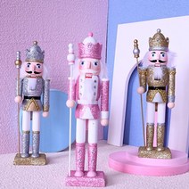 마리오네트인형 꼭두각시 인형 마리오네트 인형극 수제 30cm 핑크 호두 까기 왕 나무 그림 모델 홈 장식 민속 예술 장식 선물 소녀 2022, 3개