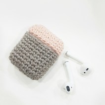 [아이엠니터 패키지] 투톤 에어팟 케이스 diy kit / 뜨개패키지 코바늘도안 에어팟워머 핸드메이드 니트, 14 블랙