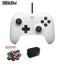8BitDo-얼티밋 컨트롤러 유선 USB 게임패드 조이스틱 포함 윈도우 PC 스팀 게임 핸들 호환 충전 도크 없음, 02 White with bag