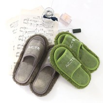 청소슬리퍼 걸레신발 거실실내화 룸슈즈 거실화 극세사 탈부착, 브라운2set