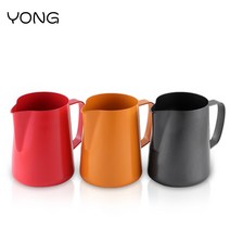 디자인 라떼 아트 스팀 피쳐 밀크 저그 컵 튜닝 피처, 600ML 레드