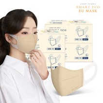 스마트에코 이유 성인용 베이지 200매 새부리형 국내생산 마스크