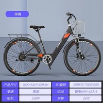 가벼운 전기자전거 여성용 배달용 피닉스 r1 전원 보조 배터리, 36V, 6아, r1 블랙 오렌지내장 리튬 배터리더블 디스크 브레