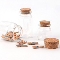 코르크 마개 유리병 작은 꽃차병 비즈통 방향제 공병, 37x40mm, 기본