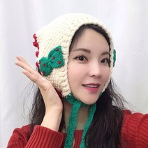 큐티 리본 손뜨개 귀도리 귀마개