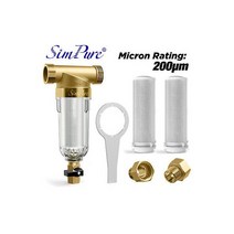 40μm Whole House Water Pre-Filter Spin Down Sediment Filter w/ 2Pcs 200μm Filter179372