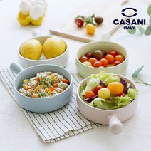 까사니 세라믹 핸들형 원형접시 라면 이유식 도자기 파스타 그라탕 오븐 용기 그릇 접시세트, 핑크