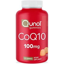 coq10 구미 qunol coq10 100mg 맛있는 구미 보조제 심장 건강 지원 비건 글루텐 프리 초고흡수 2개월분(60개 2팩), 175카운트(1팩)