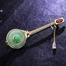 비파 악기 pipa 여성을위한 패션 브로치 tassels cz 옥 수제 보석 웨딩 파티 코트 정장 장식품 dropshipping