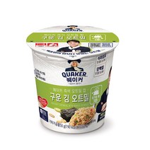 롯데 퀘이커 즉석 오트밀 컵 구운 김50g X 12개, 50g