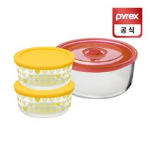 [파이렉스] 코렐 하트 이지씰 원형 용기 옐로우 3050ml, 상세 설명 참조