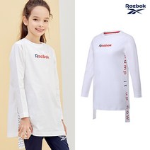 리복키즈 REEBOK 리복키즈 주니어 여아 코튼 롱티셔츠 화이트