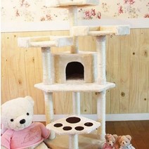 흔들리지 않는 뚱냥이 캣 타워 숨숨집 켓타워가구 원목켓타워 냥덕후, 색상, 아이보리