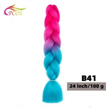 붙임머리 앞머리가발 팩당 100g 24 인치 빅 브레이드 후크 스티치 합성 뜨개질 헤어 익스텐션 머리 장식 섬, 01 24 inches, 41 #6