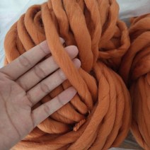 매우 두꺼운 천연 메리노 울 원사 펠트 로빙 스핀 소품 굵은 칠라 모라 뜨개질, 12 khaki white