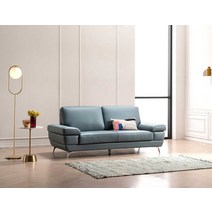 자코모 뉴트 3인 슈렁큰 천연면피 소가죽 소파, 블랙