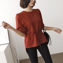 수키 허리 주름리본 블라우스 1039269