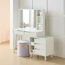 파로마 러블리데이 확장형 입식 화장대 1000 PJ3713, 수납 화장대 - 화이트, 스툴선택 안함