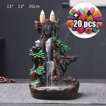 향초 이센스 거치대 앤틱 앤티크 홀더 아로마 촛대 캔들 인테리어 소품 레트로 세라믹 향 버너 폭포 역류 연기 향로 크리 에이 티브 향 장식 버너 홈 장식 공예 거실, 20개 전자