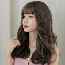 기타 로맨틱 여성가발 웨이브 긴머리 통가발(올리브브라운), 본상품선택