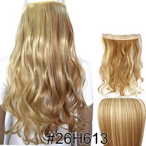 붙임머리 앞머리가발 TOPREETY 합성 머리 섬유 내열성 120gr 물결 모양 5 클립 헤어 익스텐션 5002, 01 Wavy 22inches, 27 26H613