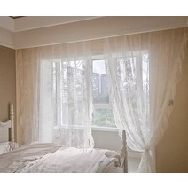 20 30대여성 봄레이스침실커튼 새집아파트 딸아이방 화이트거실 긴커튼 150x240