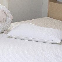 천솜이 [천솜이] 이반 초고밀도 100수 피그먼트 순면유아동 베개커버+납작베개솜 세트, 펄화이트