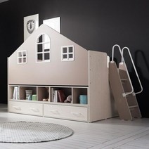 어반 어린이 낮은 벙커 침대 세트+플래티넘 매트리스, 미스틱로즈-워시